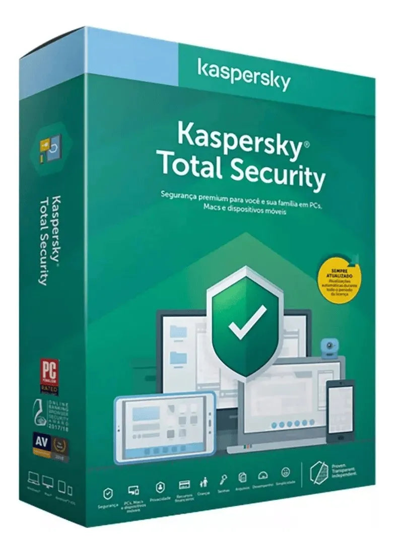 Kaspersky Total Security 3 PCs 2 Anos Licença Original Digital Envio Imediato